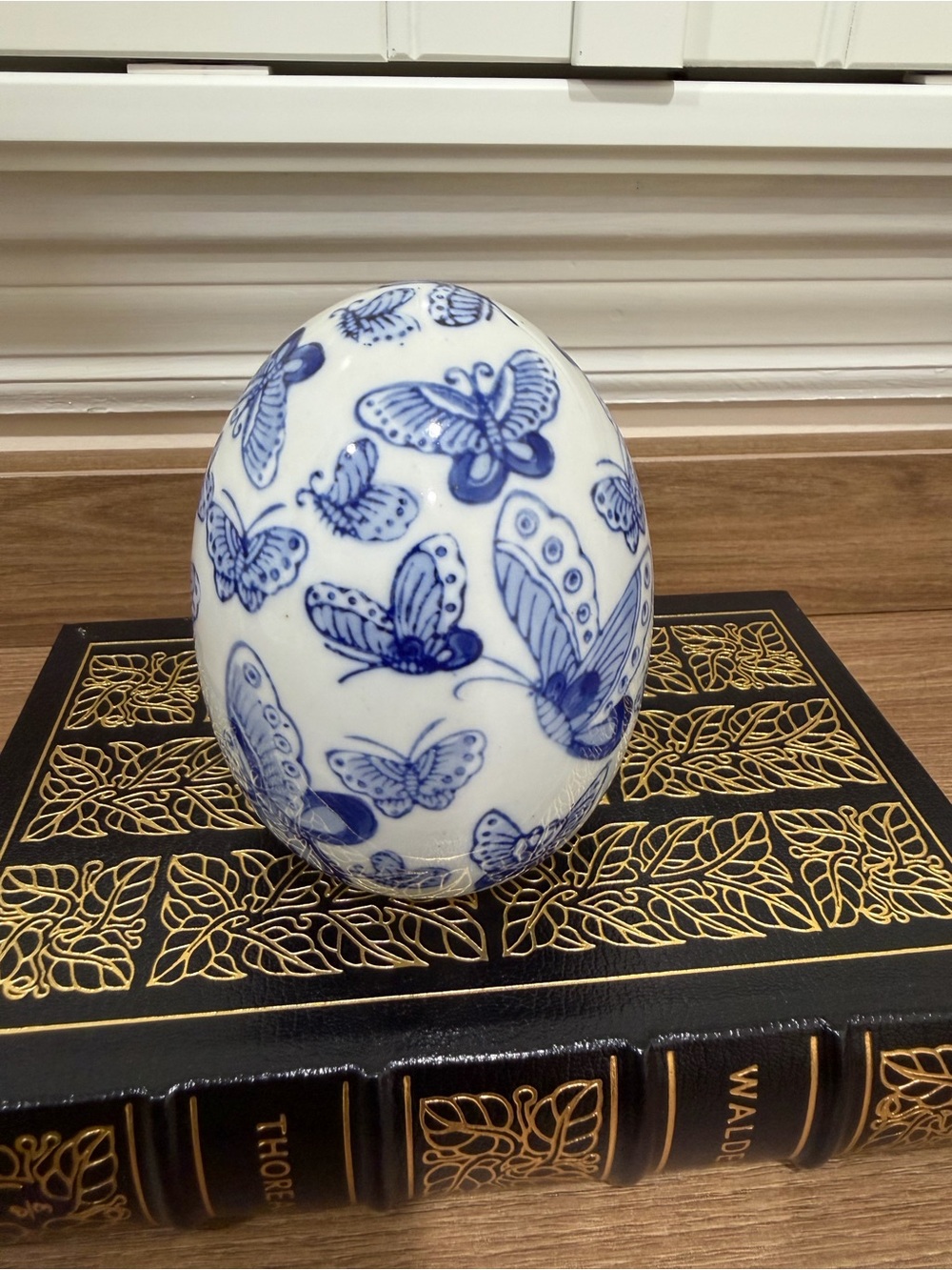 Butterfly Blue and White Egg